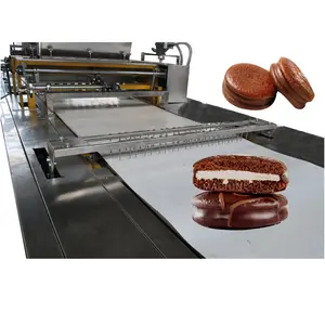 Automatic sandwich cake production line Machine Factory Price Delicious Chocolate Pie Making Machinery Chocolate Cake Machine