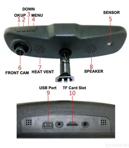 IPoster 5 "מצלמות כפולה No.1 הר רכב 1080P FHD DVR מכונית מראה אחורית צג לולאה-הקלטה דאש מצלמת