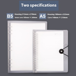 A5 Có Thể Tháo Rời Trong Suốt PP Frosted Máy Tính Xách Tay Trường Hợp Ngang Dòng Core Kim Loại Clip Lỏ-Lá Notepad Biểu Tượng Tùy Chỉnh B5 Hộp - Product Image 3
