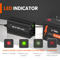 Chargeurs de batterie LiFePO4 48V 10A Protection contre l'inversion de polarité avec indicateur LED Chargeur de batterie au lithium à usage industriel