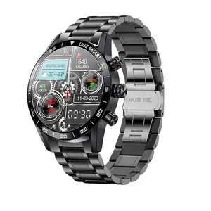 Jam tangan layar AMOLED HD pria, arloji cerdas panggilan pintar jam tangan bisnis modis pria