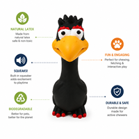 Juguete para Perros de Látex Natural con Sonido de Cuervo, Juguete para Masticar y Buscar para Mascotas, Ecológico, Biodegradable, OEM