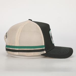 Tùy Chỉnh Chất Lượng Cao Dệt Vá Cá Nhân Trucker Mũ Với Sọc Gorras Lưới Người Đàn Ông Trucker <span class=keywords><strong>Hat</strong></span> Thời Trang - Product Image 4