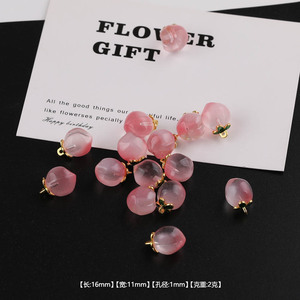 Strawberry Glass <b>Beads</b> For Jewelry Making Crystal Lampwork <b>Loose</b> <b>Beads</b> Pink Red Translucent DIY Handmade Accessories - Product Image 4