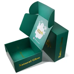 제조 주문 녹색 물결 모양 선박 우송자 선물 포장 화장용 종이상자