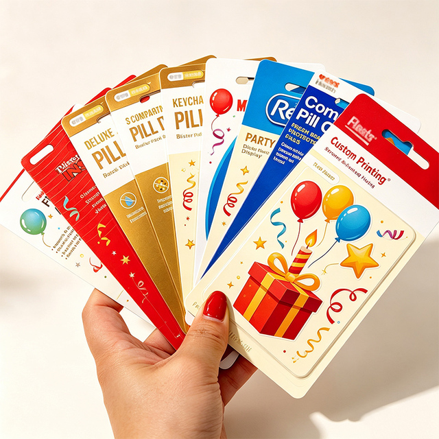 Full Color Display Card Recyclable Paper Blister Board Custom Size for USB Lip Balm Toy Retail Blister Pack
