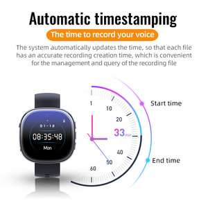Montre connectée étanche IP65 avec écran tactile en silicone 4-256 Go 1080P 41-43 mm, caméra frontale, enregistrement audio/vidéo, autonomie de 11 à 30 jours - Product Image 3