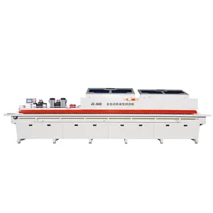 XINBAODI 45 degree bevel edge bander fully automatic J C shape soft forming edge banding machine for hand-less cabinet furniture