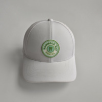 Casquette de baseball structurée blanche avec logo en caoutchouc personnalisé découpé au laser, panneau perforé respirant, pour le sport et la performance