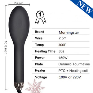 Morningstar Hair Straightener Comb 10.8 Inch Ceramic Tourmaline PTC Heater 150W 300F Wired 2.5M - Product Image 1