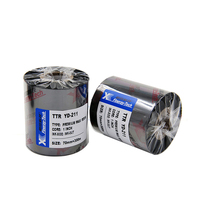 Yd211 pita Printer termal pita Resin lilin hitam Premium pita Transfer termal 110x300 untuk Zebra Godex TSC
