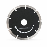 Lame de scie diamantée segmentée DTW 125 mm pour coupe à sec, épaisseur 2,0 mm, alésage 22,23 mm pour applications de découpe sur meuleuse d'angle