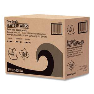 กระดาษเช็ดทำความสะอาดแบบแผ่นเดียว บอร์ดวอล์ค ไฮโดรสปัน ขนาด 9.75 x 16.75 นิ้ว สีขาว 126 แผ่น/กล่อง 10 กล่อง/ลัง - Product Image 2