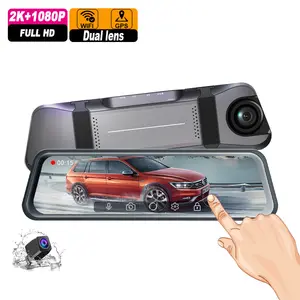 10 Inch Touchscreen Achteruitkijkauto Dvr Spiegelcamera Full Hd 2K Dashcam Dual Lens Met Wifi Gps Voor-En Achteruitkijkspiegel 2K Dashcam