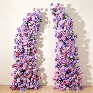ซุ้มดอกไม้ประดิษฐ์สีม่วงชมพูสำหรับตกแต่งพิธีแต่งงาน - Product Image 1