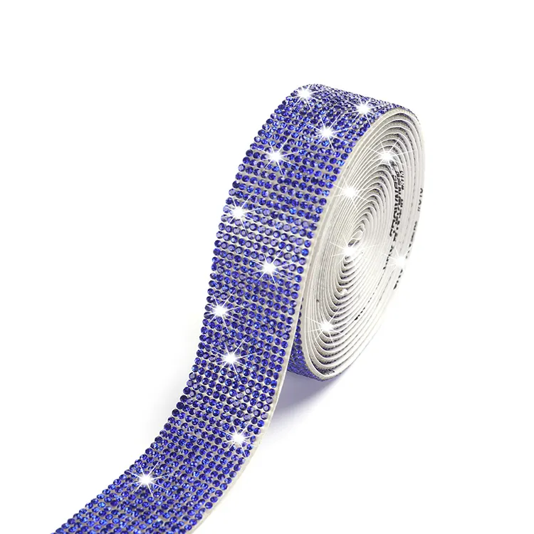 Tongshin one rolls(3 yarde) strass strass nastro di cristallo strass strisce di varie larghezze