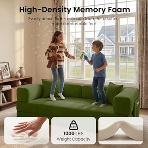 Divano <span class=keywords><strong>Letto</strong></span> Pieghevole Moderno 5-in-1 da 79'' con Schienale Trapuntato e Gambe in Metallo, Convertibile, Senza Struttura, Comodo, Pieghevole, in Schiuma, Modulare, per Soggiorno - Product Image 5