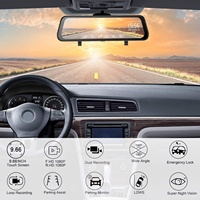 E-ace — rétroviseur caméra miroir 9.66 P, écran tactile de 1080 pouces, double objectif, avec GPS, enregistrement des flux médias, pour voiture