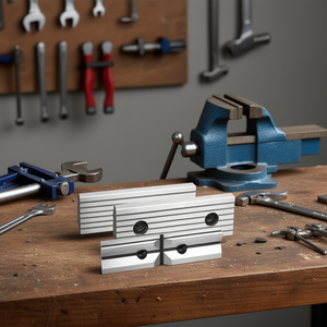 Mordazas de repuesto Fervi para tornos de banco de 100 mm de acero con inserciones de goma - Product Image 3