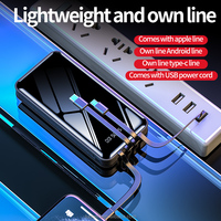 RUNCEIN Power Bank portabel 4 In 1, pengisi daya portabel 20000mAh layar LED 10000mAh Power Bank baterai eksternal untuk ponsel