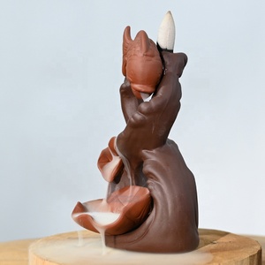 Peces de cerámica jugando hoja de loto de reflujo <span class=keywords><strong>incienso</strong></span> quemador <span class=keywords><strong>cascada</strong></span> - Product Image 4