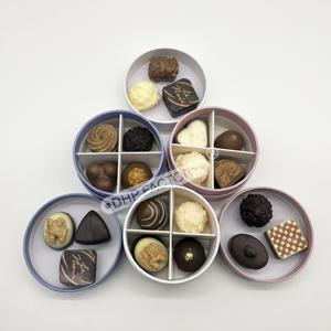 Mini-cylindre en papier rose, impression personnalisée, cadeau de fête de mariage, boîte ronde pour bonbons et chocolat avec insertion de carte en papier - Product Image 1