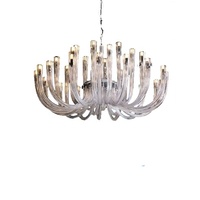 Luminaire suspendu en verre chrysanthème, style classique postmoderne créatif, pour salon et salle à manger, éclairage LED intérieur, 12 têtes