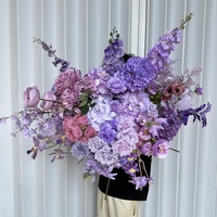 Flores Artificiales de Seda Morada al por Mayor para Decoración de Techos y Pisos de Salones de Boda, Arreglos para Fiestas y Eventos, Rosas, Phalaenopsis, Lirios, Duraderas