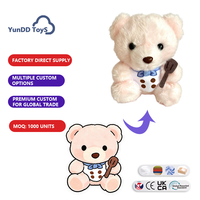 Porte-clés en peluche ours doux personnalisé en usine, porte-clés ours en peluche mignon de dessin animé pour cadeau