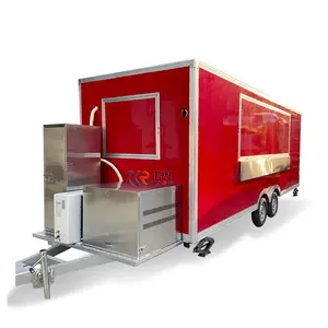 New Style 16ft Hot Dog Pizza Food Cart Snacks Coffee Van Mobile Kitchen Food Trailer Kiosk Ice Cream Food Truck