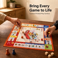 Tapis de jeu de société personnalisé imprimé par transfert thermique, pliable et portable, pour les jeux de société en famille en intérieur