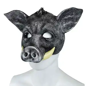 Wild Zwijn Masker Dier Pu Foam Vol Hoofd Realistische Maskers Verkleedkleding Voor Halloween Carnaval Kostuum Feestmasker