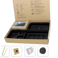 Kit de barbecue jetable pour pique-nique en plein air, ensemble bento, kit à emporter, charbon de bois inclus, pour la restauration