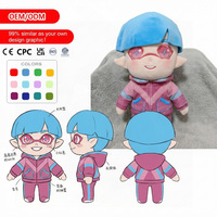 Fabricant de jouets en peluche personnalisés, peluches moelleuses, chat souriant hautement réducteur, décorations bleues sur le thème nautique, poupée en peluche de 10 cm, personnalisable