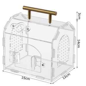 Modernes, umweltfreundliches, durchsichtiges Acryl-<span class=keywords><strong>Terrarium</strong></span> für Springspinnen – ausbruchsicher, atmungsaktiv, mit Fütterungstüren - Product Image 2