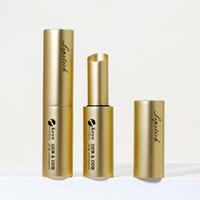 Emballage de baume à lèvres vide en aluminium de luxe rechargeable à cylindre rond en or mat Conteneur de bâton à lèvres Tube d'emballage de boîtier magnétique