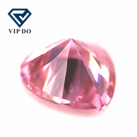 Pierres précieuses en zircon cubique en forme de cœur, qualité 5A, 3x3mm-12x12mm, couleur rose