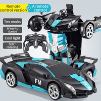 Coche de Juguete Transformable Innovador con Diseño 1:18, Robot Auto a Control Remoto, Batería Recargable por Cable USB, Alcance de 30m para Niños