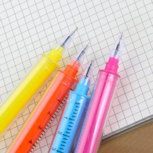 Creatieve Gift Briefpapier Gel Pen Spuit Vorm Water Pen Student Leren Benodigdheden Balpen Custom Logo Groothandel - Product Image 3
