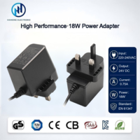 Adaptateur secteur à découpage AC/DC 24V 0.75A 18W avec prise UK pour caméra de vidéosurveillance, routeur, enceinte Bluetooth, éclairage LED et remplacement de cordon