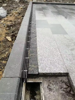 Drains linéaires en acier inoxydable faciles à installer, canal de drainage de jardin intégré, perforé, argenté, moderne