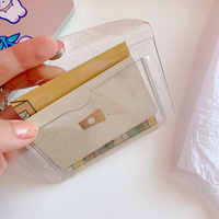 Logo personnalisé transparent PVC porte-cartes sac changement sac transparent rouge à lèvres petite pochette billets sac