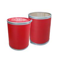 Tambour en carton cylindrique de qualité alimentaire, personnalisé, 50 kg, durable, imperméable, rouge, résistant à l'humidité, avec couvercle en plastique et seau en fibre