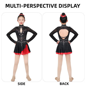 Kits <span class=keywords><strong>de</strong></span> costumes <span class=keywords><strong>de</strong></span> gymnastique rythmique professionnels-personnalisés pour filles/garçons/adultes avec justaucorps <span class=keywords><strong>de</strong></span> gymnastique à motifs imprimés - Product Image 5