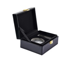 Caja de Regalo de Caviar de Lujo Personalizada, Caja de Exhibición Negra con Gel Refrigerante, Forro de Esponja con Relieve, Cierre Magnético, Cajas Rígidas