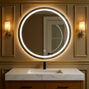 Bán buôn lớn Vòng thông minh Led Gương Frameless Float Glass với chiếu sáng backlit IP44 đánh giá cho phòng tắm sử dụng - Product Image 1