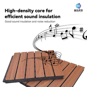 Panneaux muraux acoustiques en <span class=keywords><strong>bois</strong></span> auto-adhésifs WPC personnalisés, ignifuges et insonorisants pour bureau, studio, plafond - Product Image 6