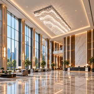 <span class=keywords><strong>Lustre</strong></span> moderne luxueux en cristal K9 à LED, <span class=keywords><strong>design</strong></span> attrayant, idéal pour l'éclairage des villas et grandes pièces - Product Image 1