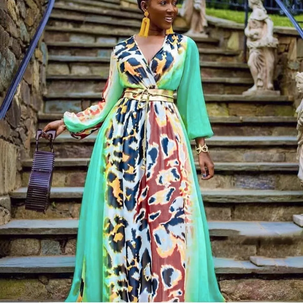 女性のためのアフリカの服のドレスエレガントなシフォンイブニングドレスレディース服ドバイアバヤプラスサイズカフタンロングブーブー