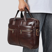 Porte-documents en cuir marron de qualité supérieure pour hommes, sac de bureau